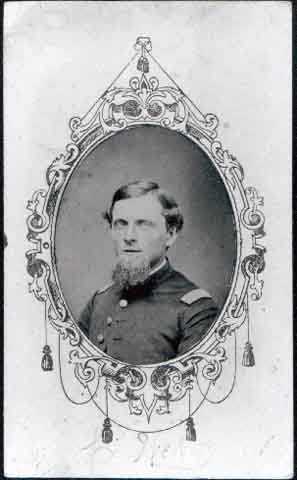 Black and white Carte-de-visite of Loren Webb, Captain, Eleventh Minnesota Infantry Regiment, Company D. c.1861-1865.