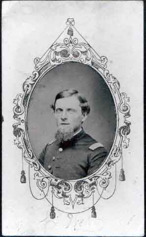 Black and white Carte-de-visite of Loren Webb, Captain, Eleventh Minnesota Infantry Regiment, Company D. c.1861-1865.