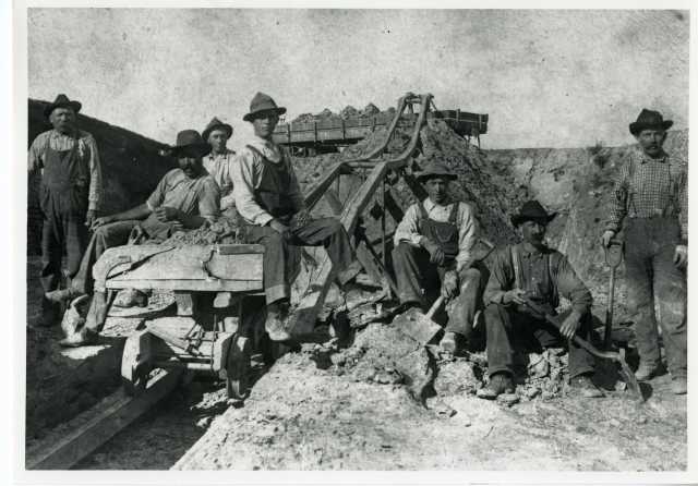 photograph of clay miners