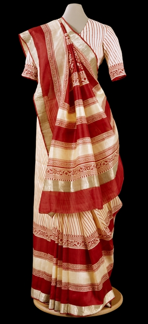 Color image of a Wedding sari and blouse, 1967. 