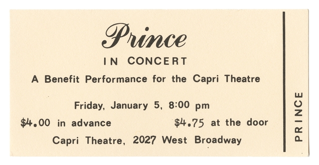 Ticket to first Prince concert