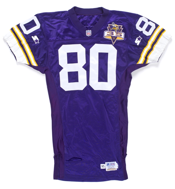 Jersey worn by Minnesota Vikings wide receiver Cris Carter