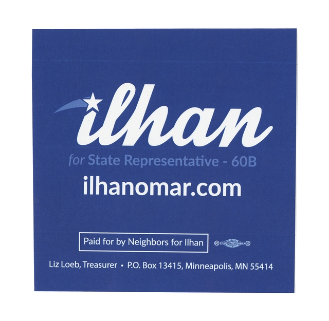 Scan of Ilhan Omar campaign sticker