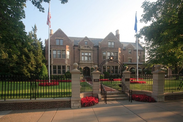 Front view of the governor’s residence