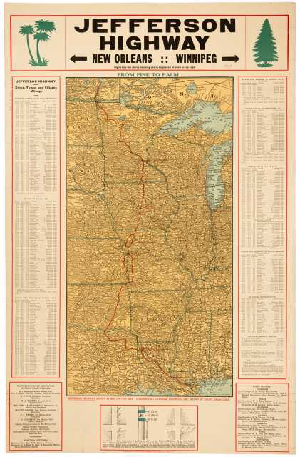 Map of the route of the Jefferson Highway, 1917