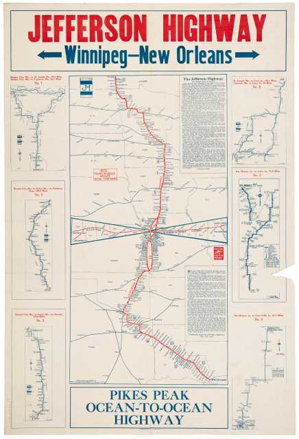 Map of the route of the Jefferson Highway, 1921