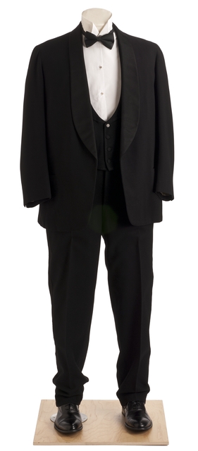 Color image of a suit worn by James J. Hill. Suit made by Schaub Brothers, Inc. 