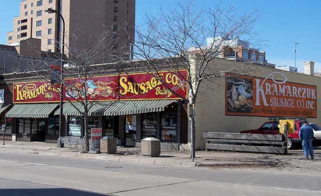 Exterior of Kramarczuk Sausage Company in Minneapolis