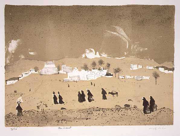 The Desert, lithograph on paper by Adolf Dehn 1967. 