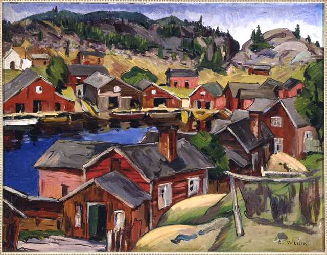 "Back in Sweden," oil-on-canvas painting by Elof Wedin, 1935.
