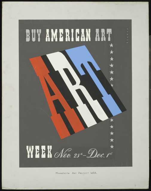 Color image of Buy American Art, 1940. Screen print on paper by Joseph Binder.