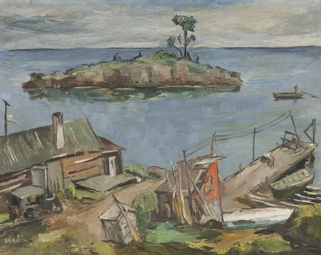 "Beaver Bay," oil-on-canvas painting by Elof Wedin, 1948.