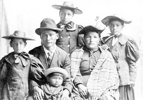 Black and white photograph of Beargrease family.