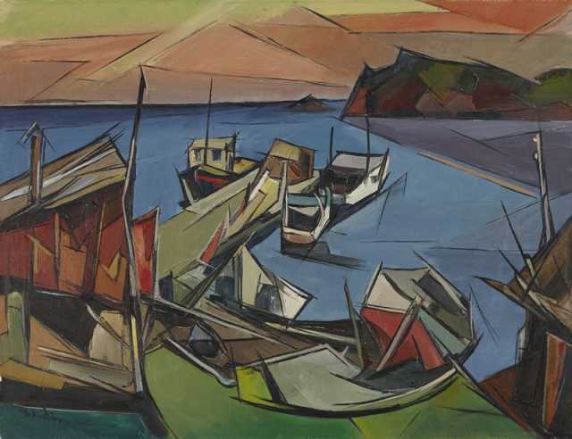 "Beaver Bay," oil on canvas painting by Elof Wedin, 1949.