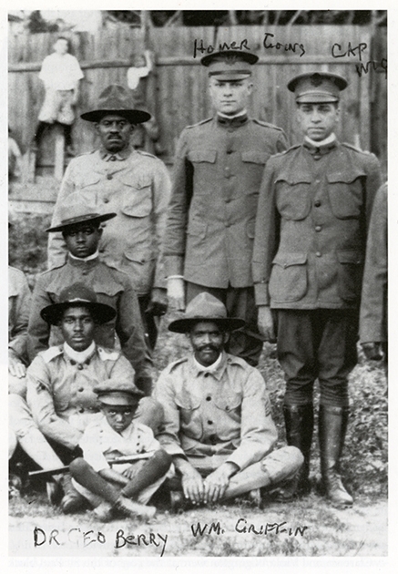 Black and white photograph of embers of Company A, Sixteenth Battalion of the Minnesota Home Guard, c.1918.