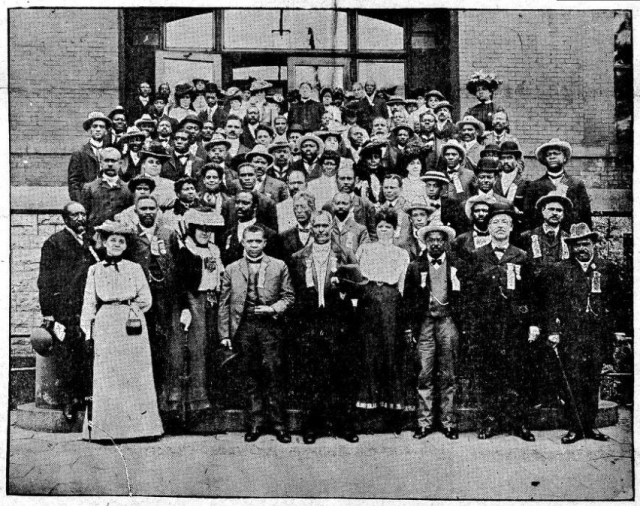 Black and white photograph of members of the Afro-American Council, in session at St. Paul