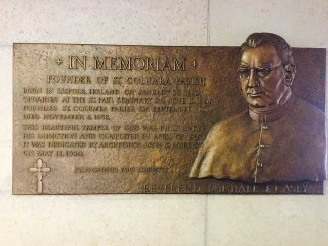 Plaque in memory of Father Michael J. Casey