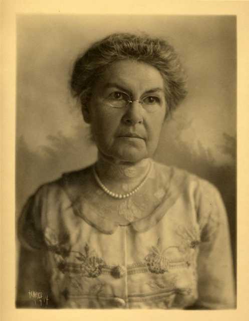 Black and white photograph of Clara Bannister Congdon, 1914. 
