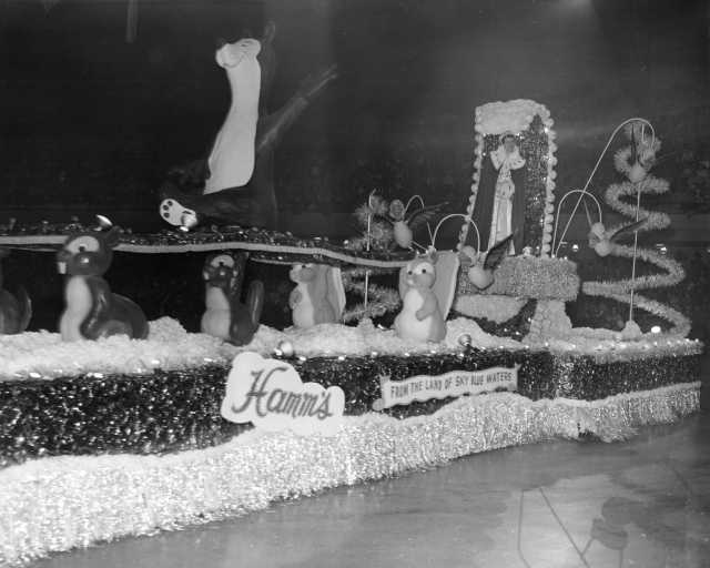 Photograph of Hamm's Bear float in St. Paul Winter Carnival Parade