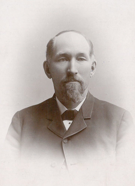 Black and white photograph of Solomon Comstock, ca 1890.