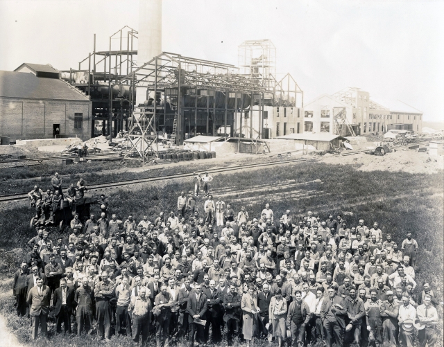 Construction site of an American Beet Sugar Company factory