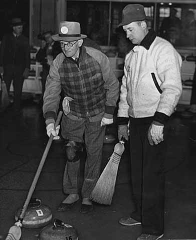 Two of the leading skips in the St. Paul Curling club bonspiel.