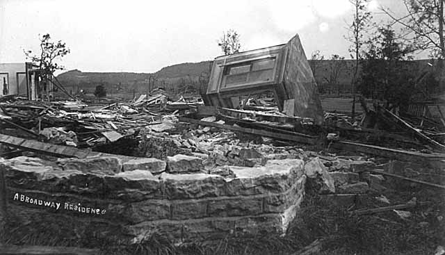 A Broadway residence after cyclone, Rochester. 