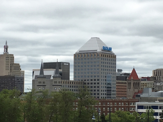 Color image Ecolab buildings, St. Paul, July 2017.