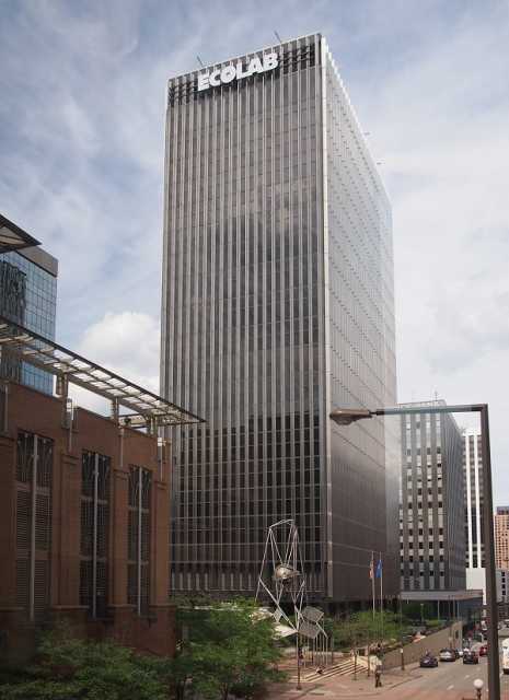 Color image of the Ecolab building, 2014. Photograph by Wikimedia Commons user McGhiever.