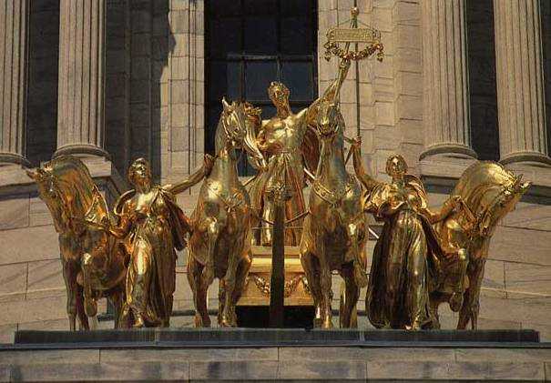 Color image of the Quadriga, c.1986. Photographed by Bob Firth.