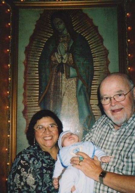 Irene Gomez-Bethke and Jack Bethke with one of their great grandchildren