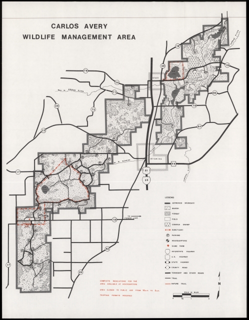 Map of the Carlos Avery Wildlife Management Area