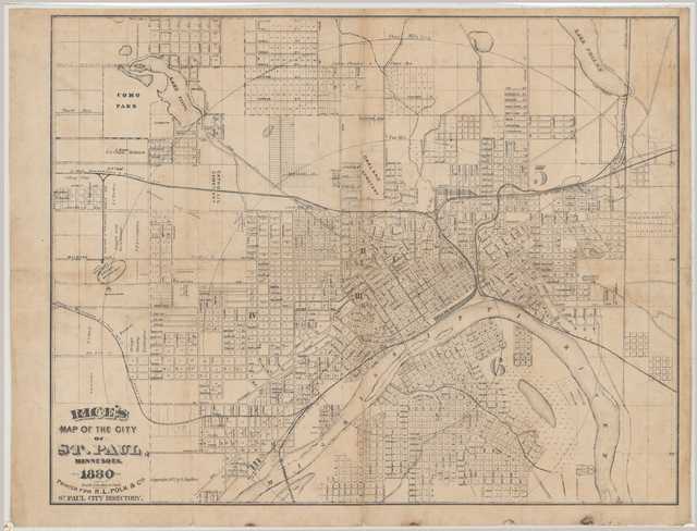 Map showing the physical size of the West Side of St. Paul (Ward 6), 1880.