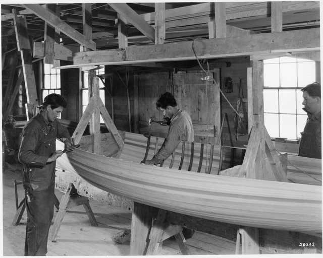 Boat works at Mille Lacs Indian Trading Post