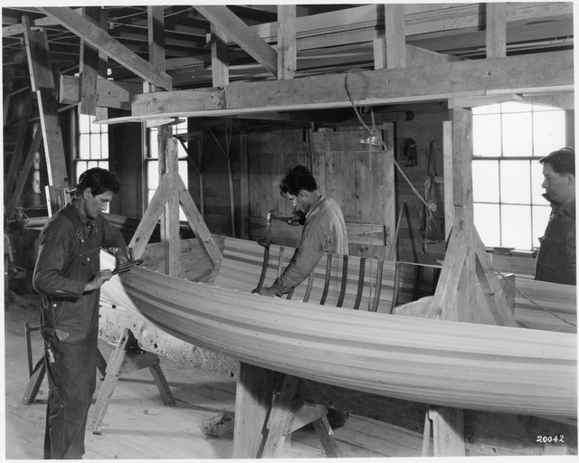 Boat works at Mille Lacs Indian Trading Post