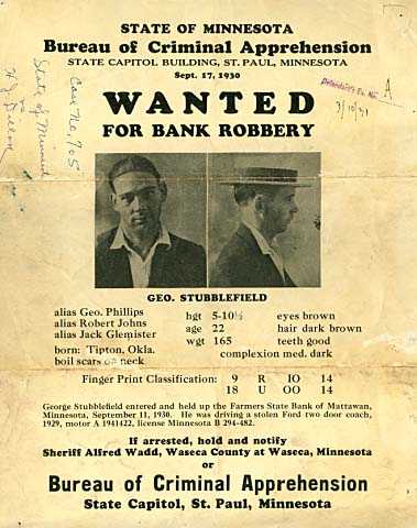 Color scan of a Wanted for Bank Robbery poster, 1930.
