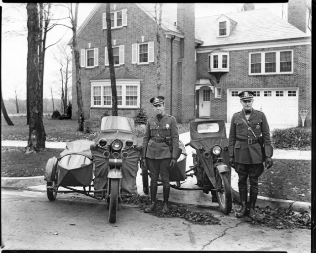 Photograph of police officers with motorcycles, St. Paul, 1941.