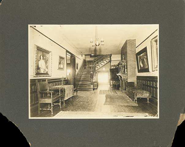 Entrance hall of the Ueland family home, ca. 1900.