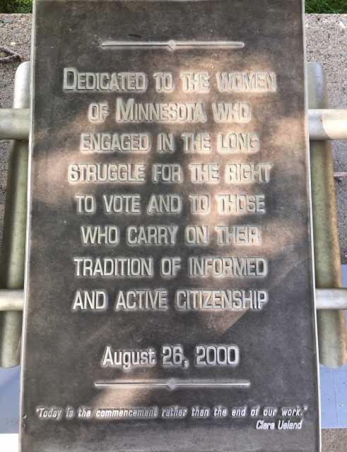 Steel tablet with the memorial dedication, 2019. Photo by Linda A. Cameron.