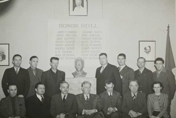 Black and white photograph of Socialist Workers Party members, ca.1941.