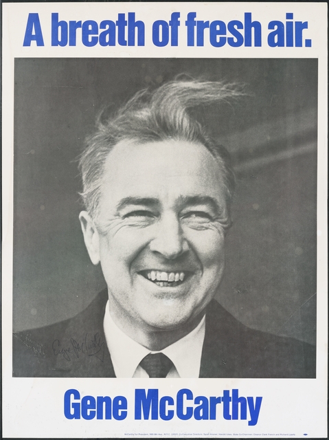 Color image of a Eugene McCarthy poster, 1968. 