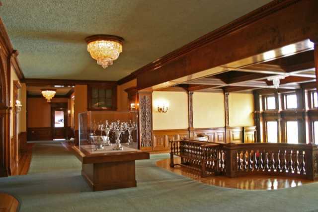 Color image of the second floor landing of the James J. Hill House, 2008