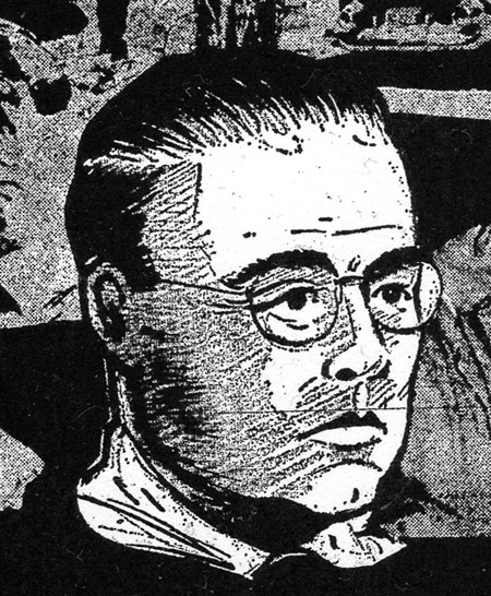 Artist’s sketch of James P. Taylor, the killer of Kenneth Lindberg, based on witnesses’ descriptions. Drawing by Minneapolis Tribune sketch artist Bud Mathes; Minneapolis Tribune, September 22, 1957.