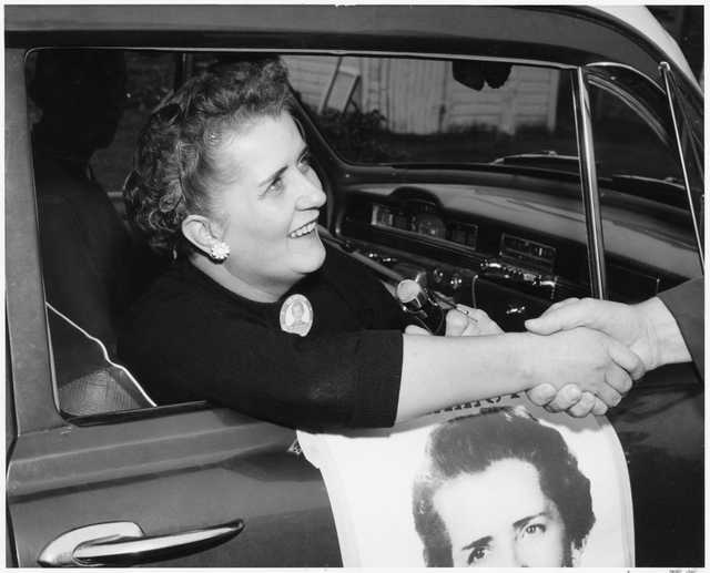 Photograph of Coya Knutson campaigning