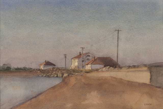 Watercolor of the Grand Marais Lighthouse.