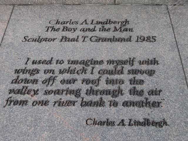 Inscription at the base of “Charles A. Lindbergh: The Boy and the Man”