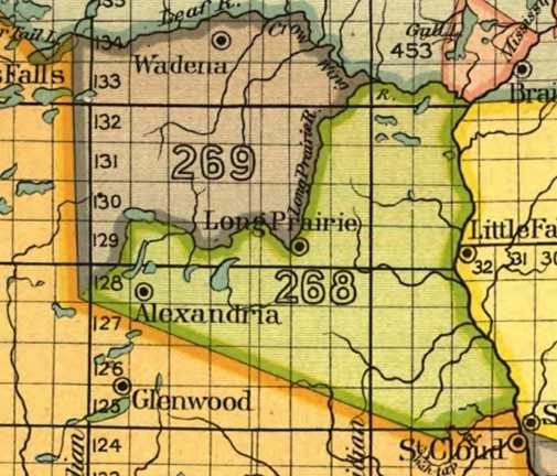 Land Ceded by the 1847 Treaty of Fond Du Lac (green)