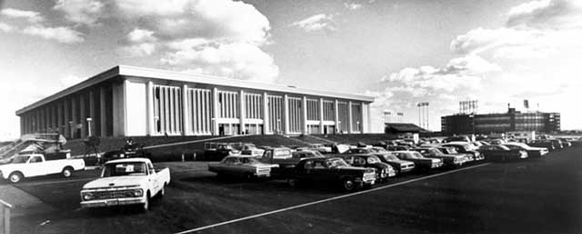 Metropolitan Sports Center, ca. 1967. The complex, nicknamed the Met Center, was located near the Metropolitan Stadium in Bloomington. The North Stars hockey team played there for their entire career in Minnesota.