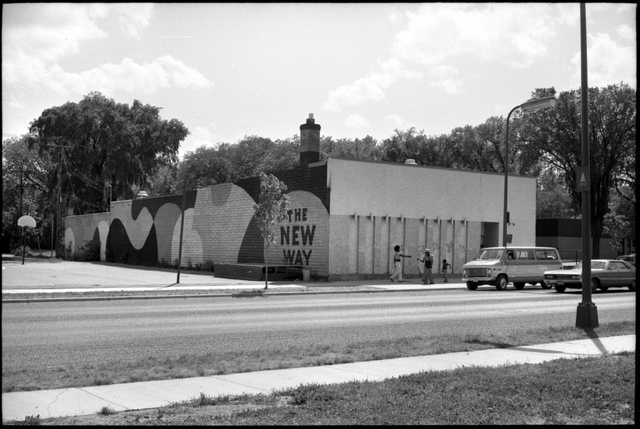 The New Way (1913 Plymouth Avenue, Minneapolis), a popular community center for the black community, ca. 1975. At the time this photograph was taken, it had just opened.