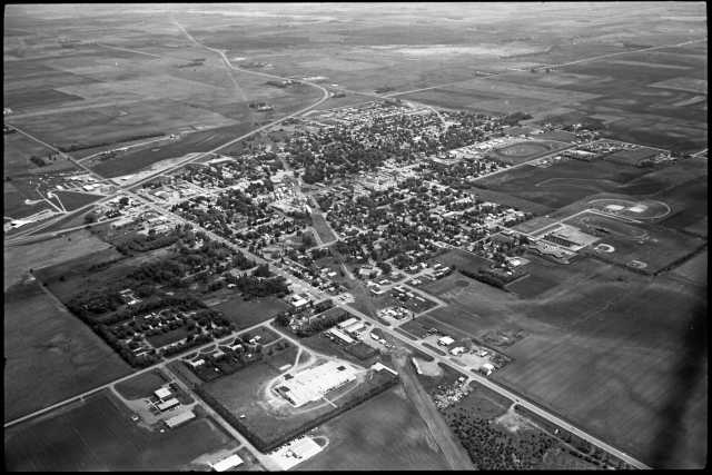 Aerial view of Slayton, 1983. Photograph by Vincent H. Mart.